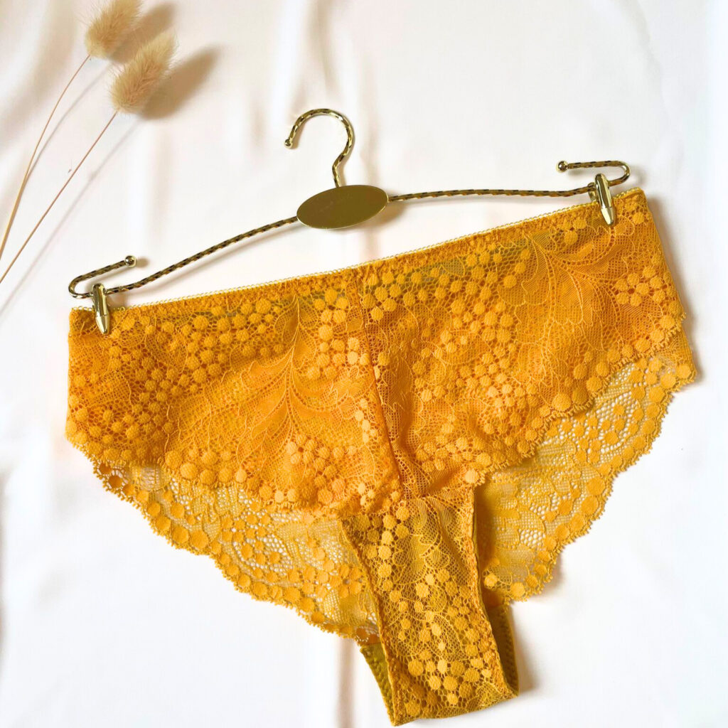 culotte dentelle jaune lingerie éthique