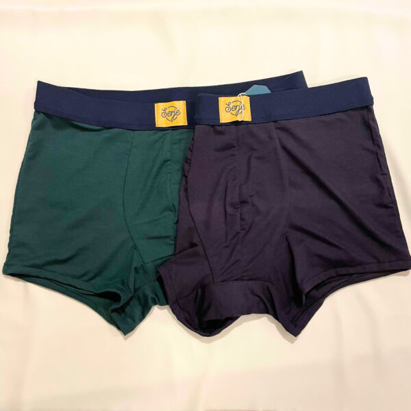 lot boxer vert sapin bleu marine