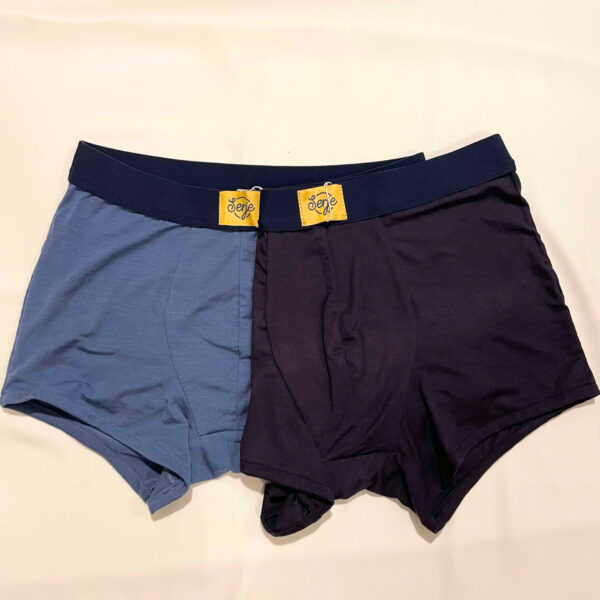 lot boxer bleu marine et bleu jean