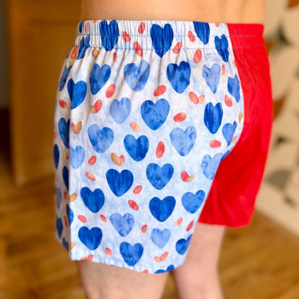 Caleçon Le Réjis Dépareillé Rouge & Cœurs bleus – Image 2